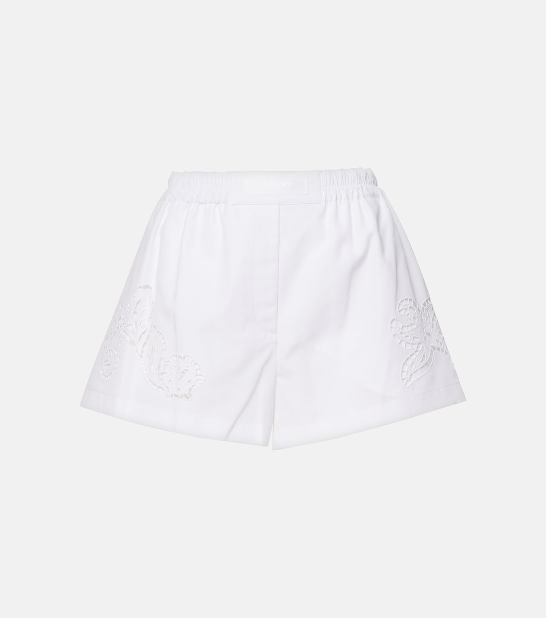 Shorts in popeline di cotone e sangallo | Versace