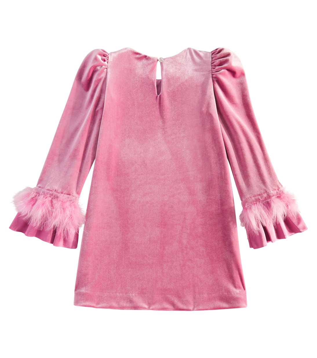 Vestido de chenilla con plumas sintéticas | Monnalisa