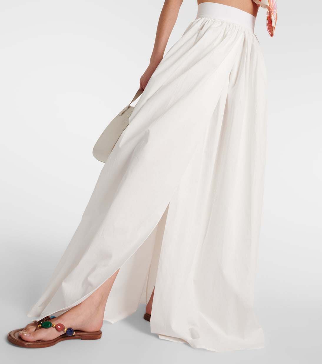 Cotton poplin maxi skirt online