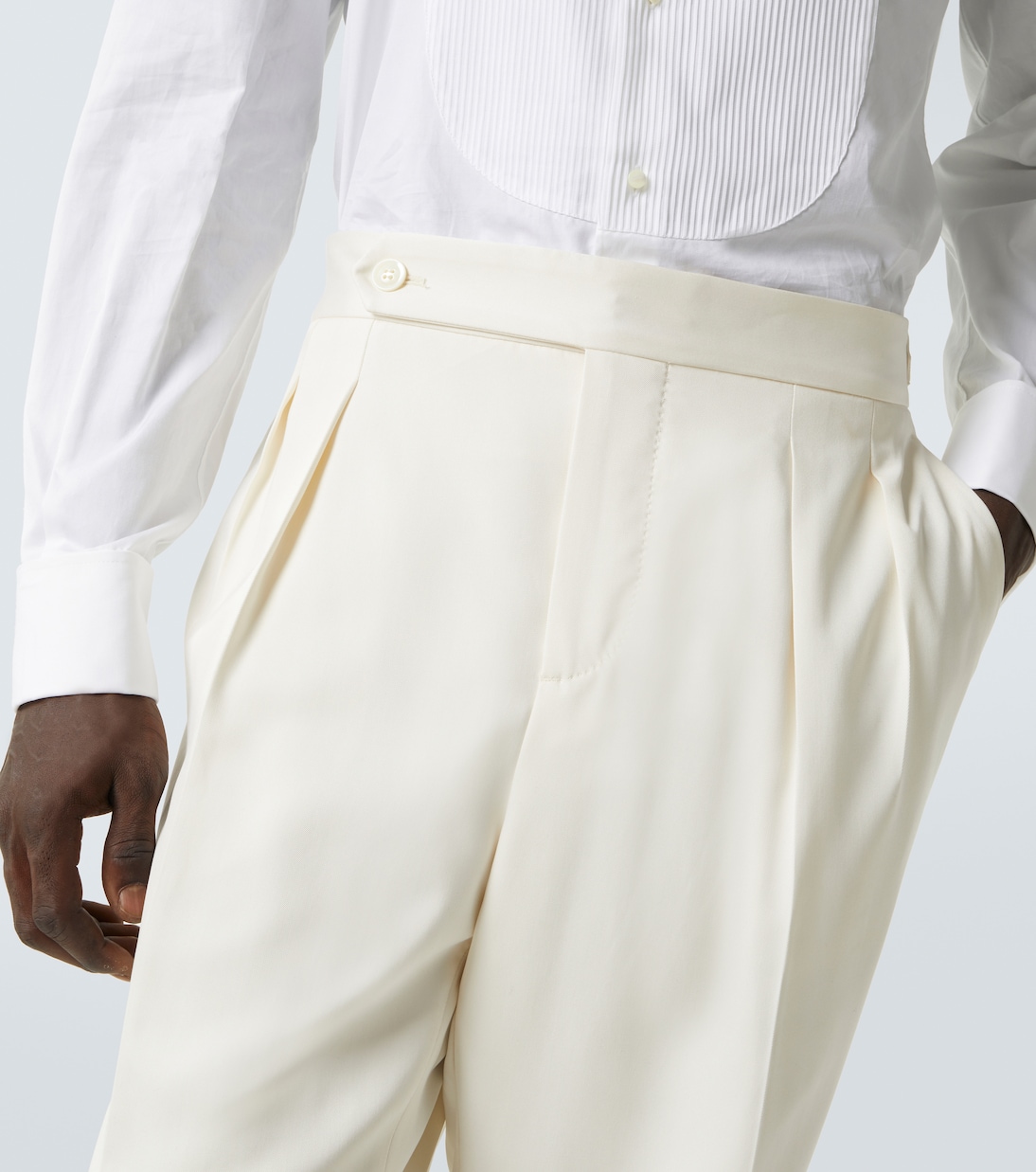 Pantaloni da smoking in twill di seta | Brunello Cucinelli