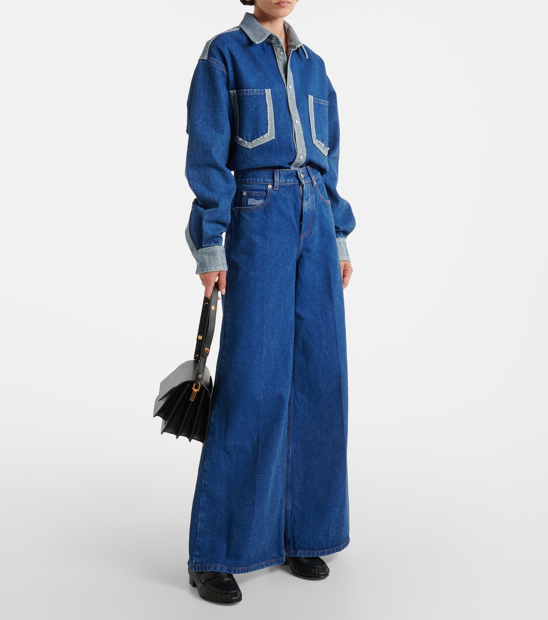 Jeans anchos con logo | Marni