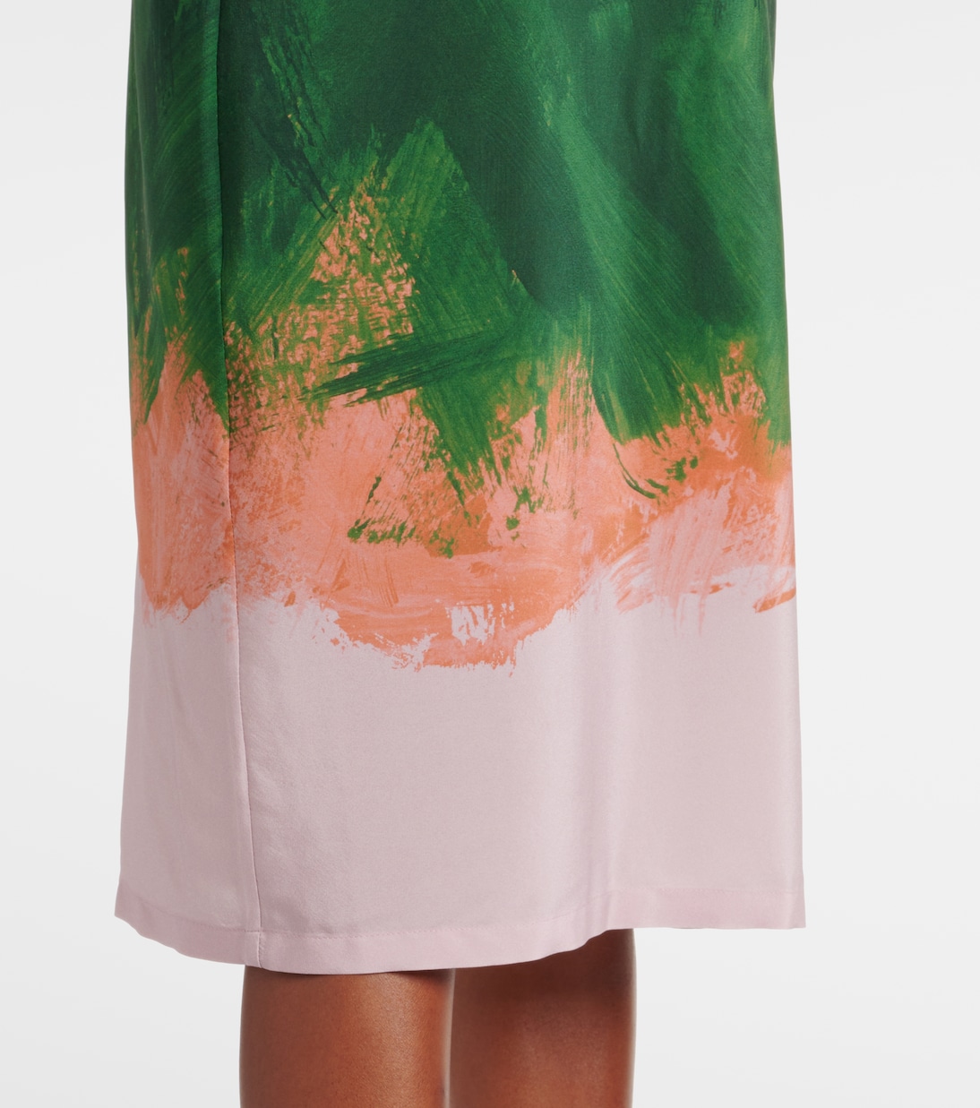 Robe midi imprimée en soie mélangée | Dries Van Noten