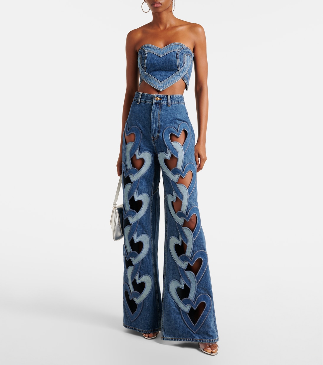 Jeans a gamba larga e vita alta con cut-out | Area