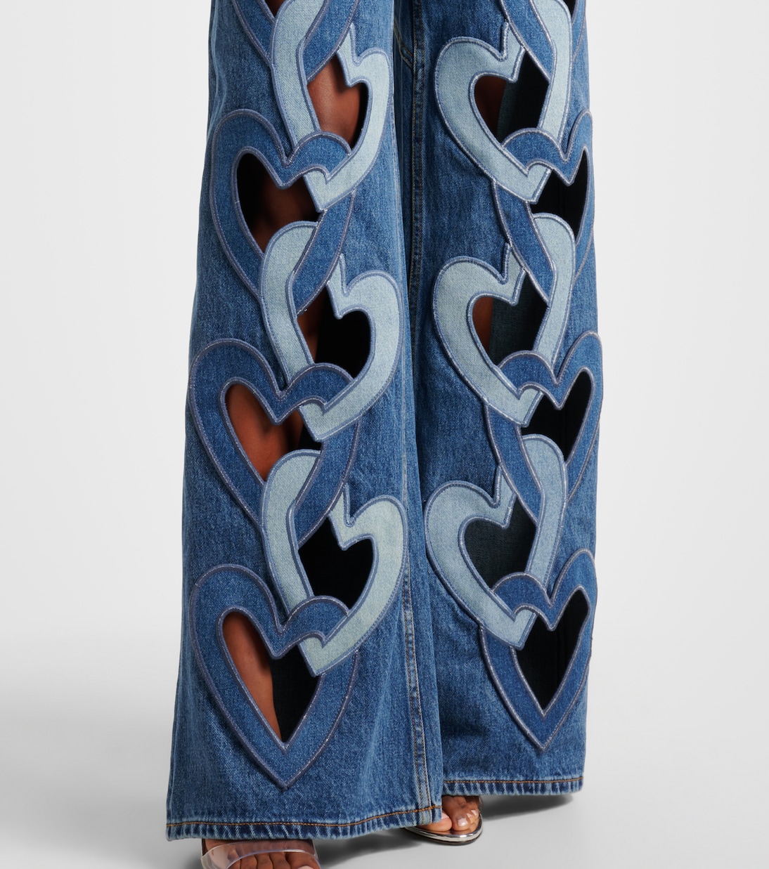 Jeans a gamba larga e vita alta con cut-out | Area