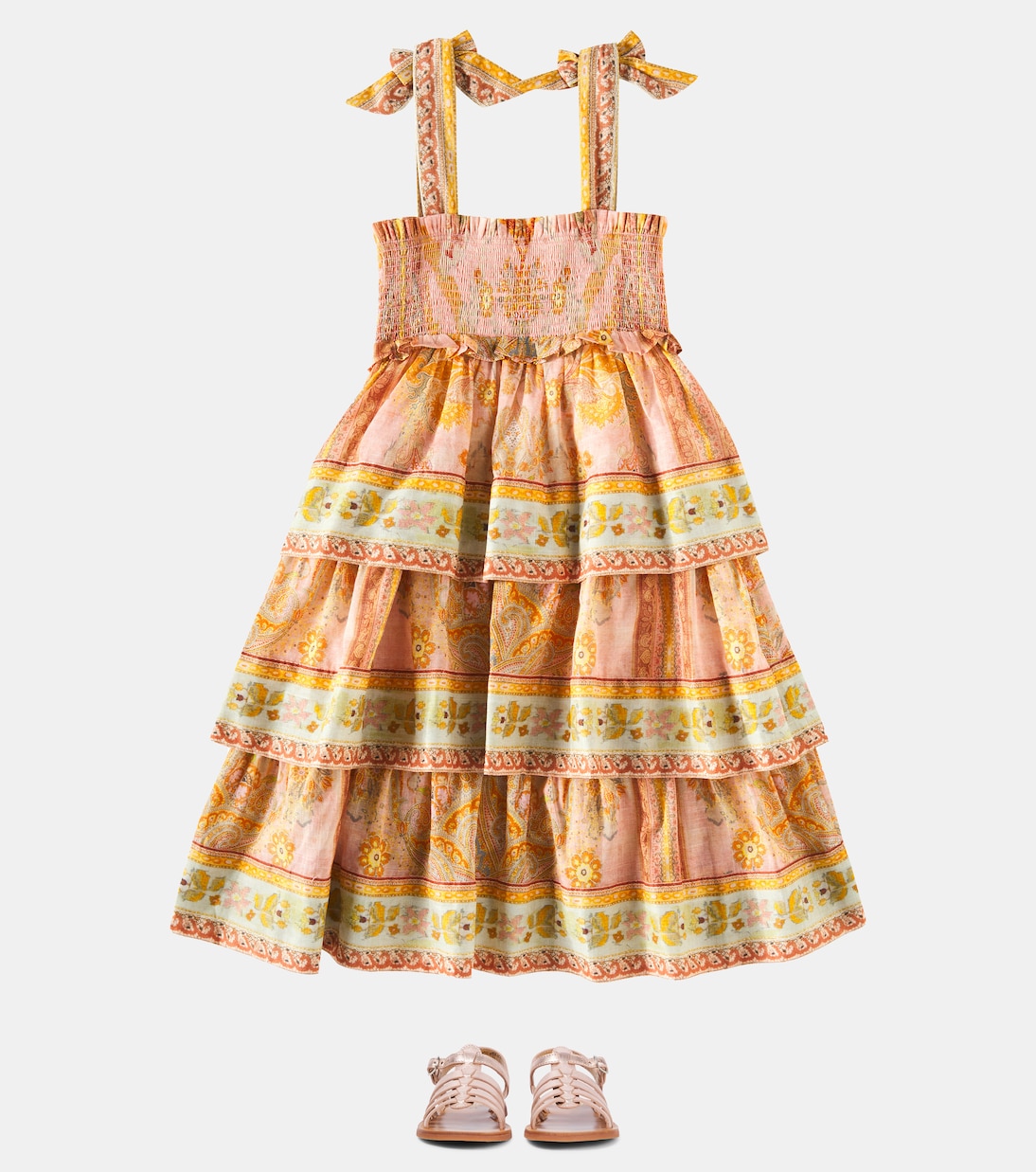 Abito Wylie Tiered Shirred in cotone | Zimmermann Kids