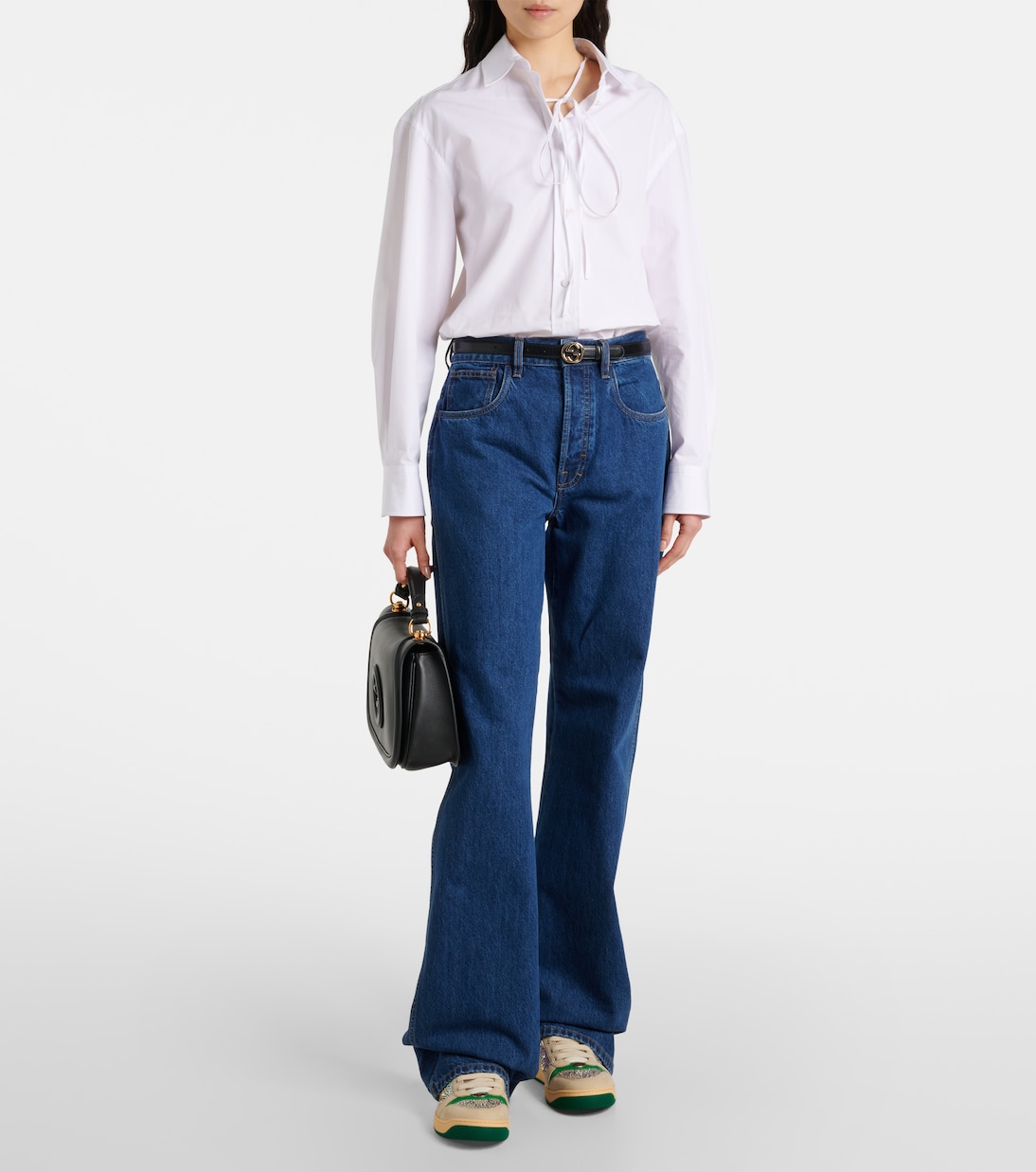 Sneakers Screener mit Leder und Kristallen | Gucci