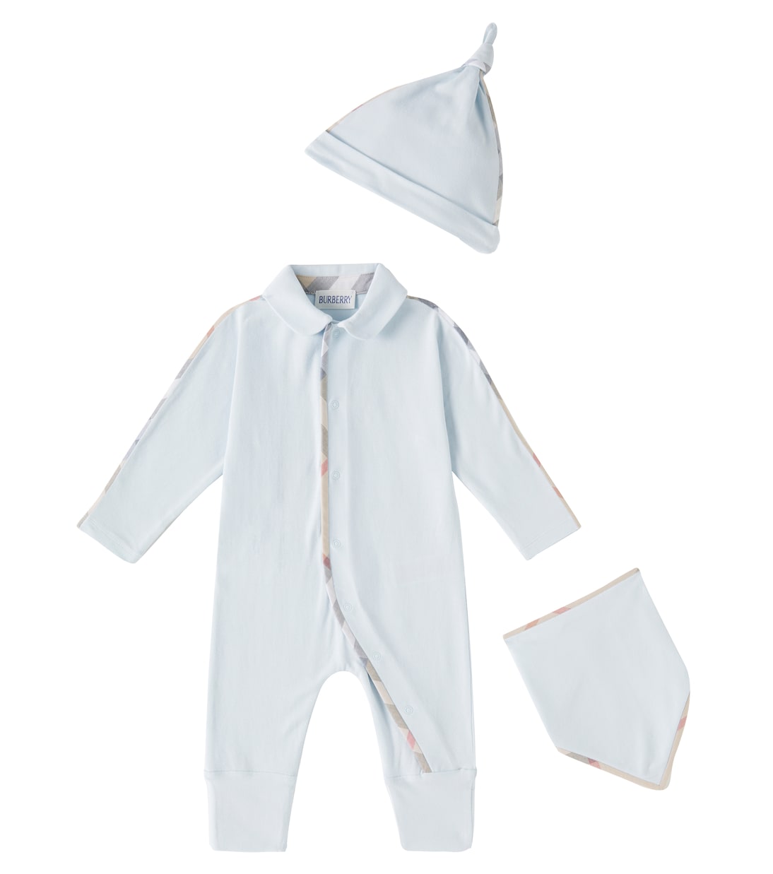 Bebé - set de mono, babero y gorro | Burberry Kids