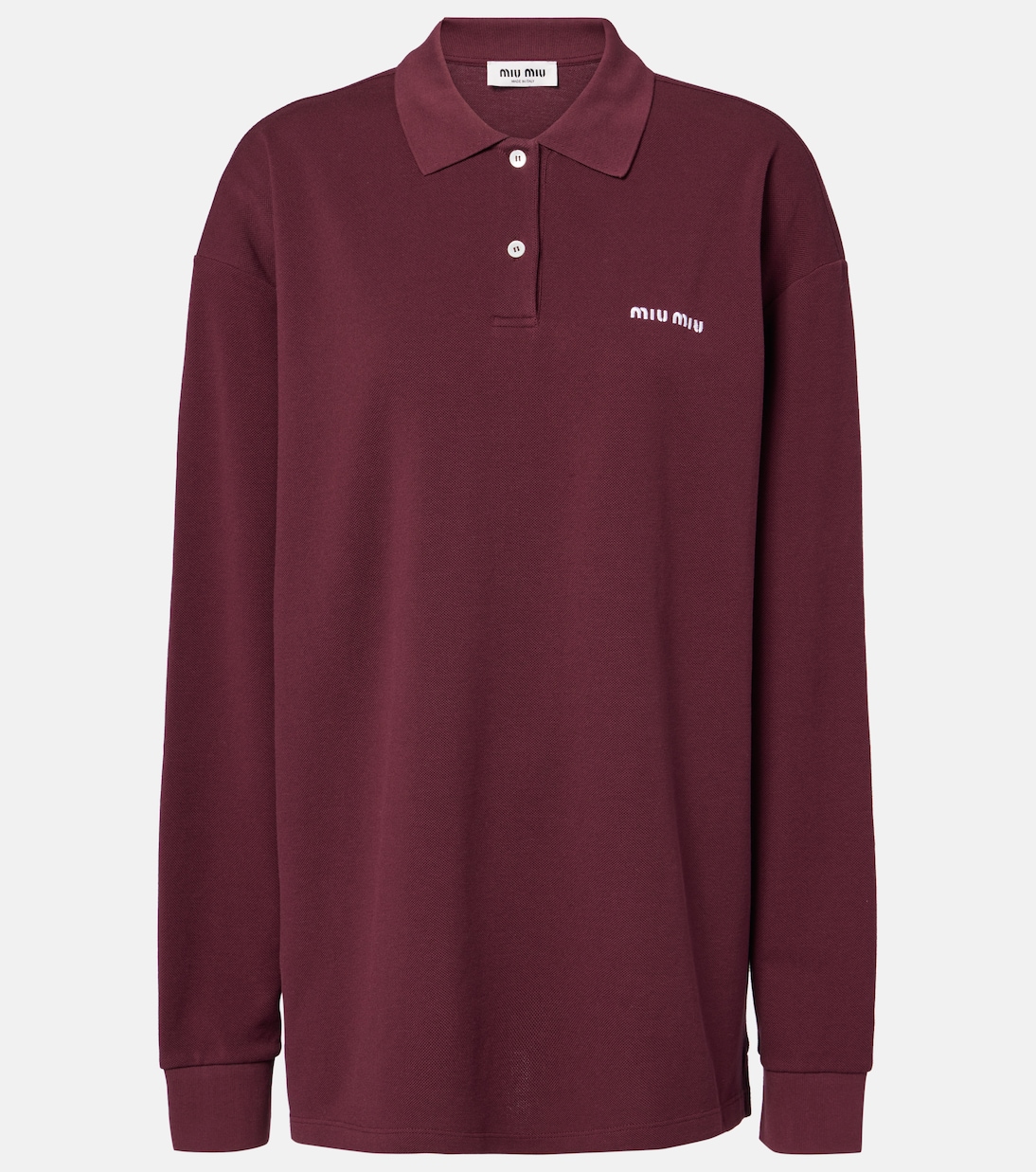 Polo in cotone piqué con logo | Miu Miu