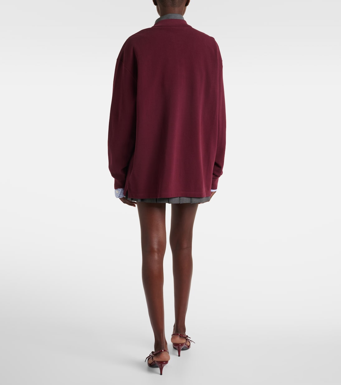 Polo in cotone piqué con logo | Miu Miu