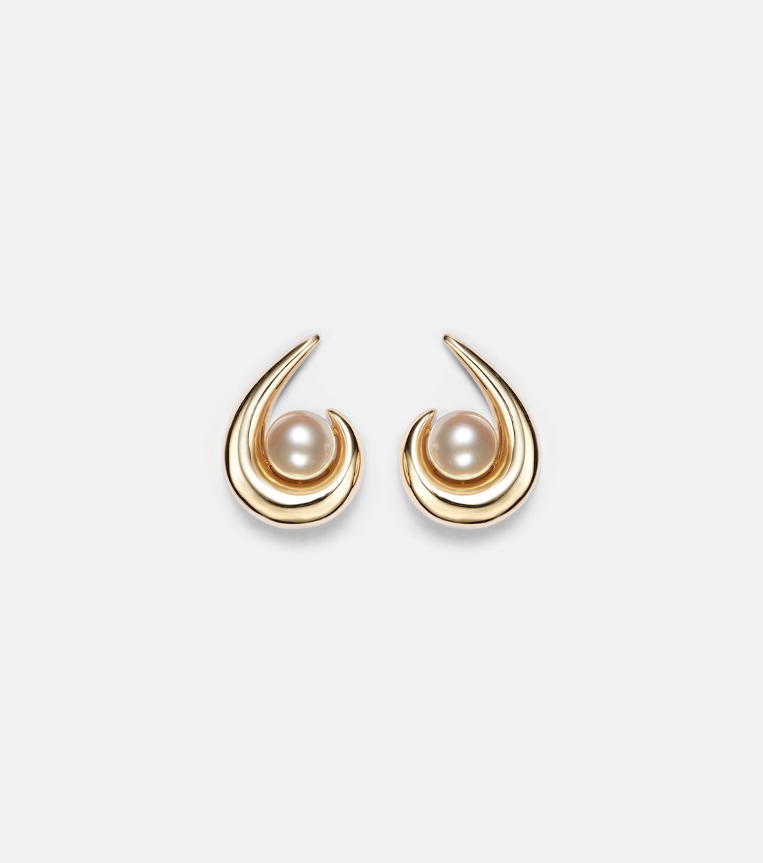 Boucles d'oreilles Pearl Curl en or 14 ct et perles d'eau douce | Mateo