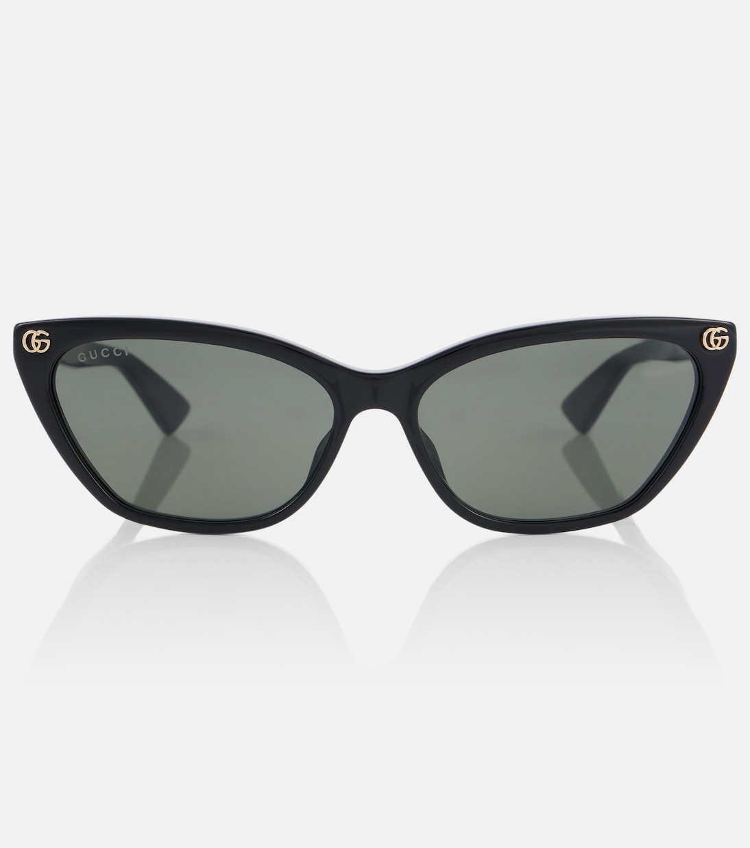 Occhiali da sole cat-eye GUCCI con logo Double G, stile giovanile e moda italiana.
