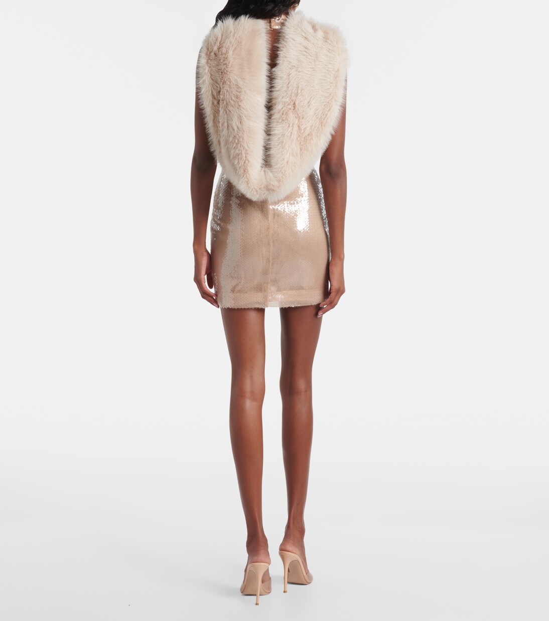Minikleid mit Faux Fur | David Koma