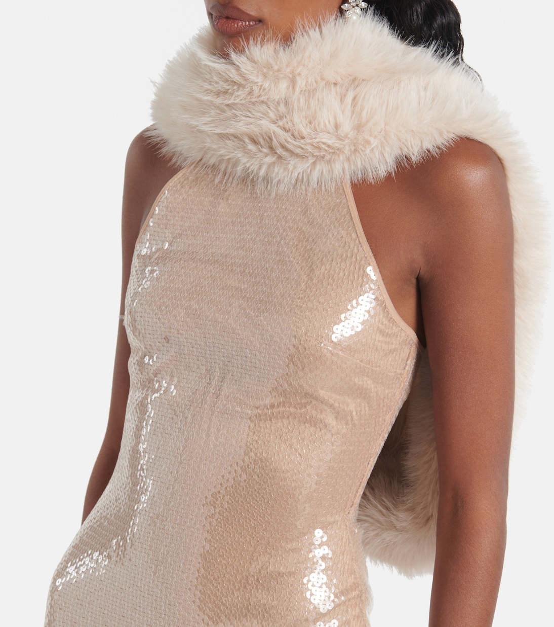 Minikleid mit Faux Fur | David Koma
