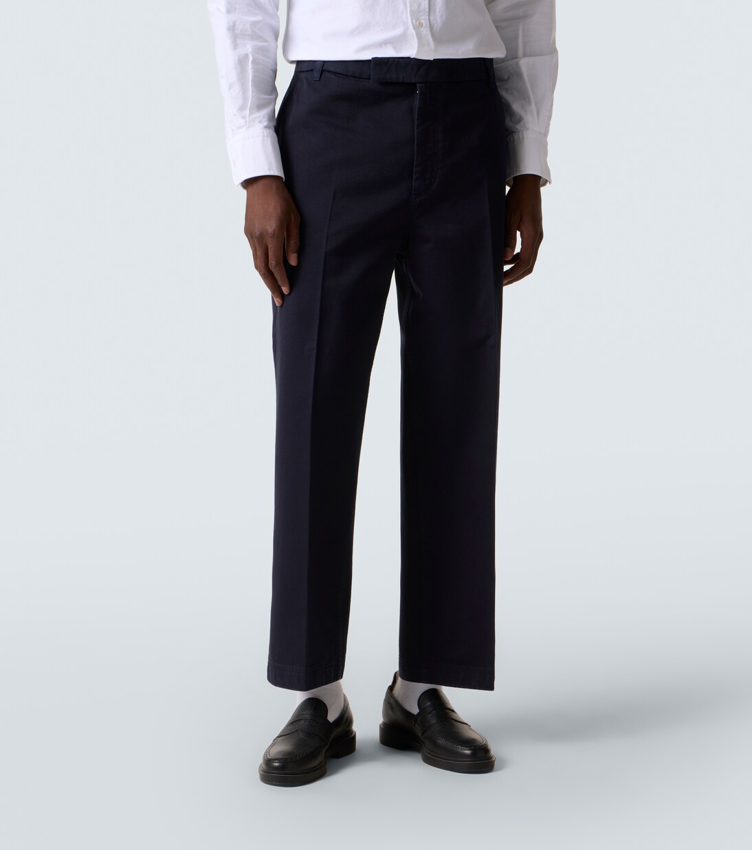 Cotton twill straight pants | Thom Browne