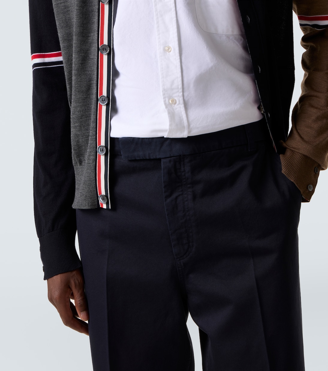 Cotton twill straight pants | Thom Browne