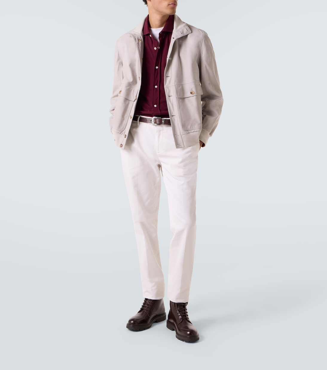 Cotton piqué Western shirt | Brunello Cucinelli