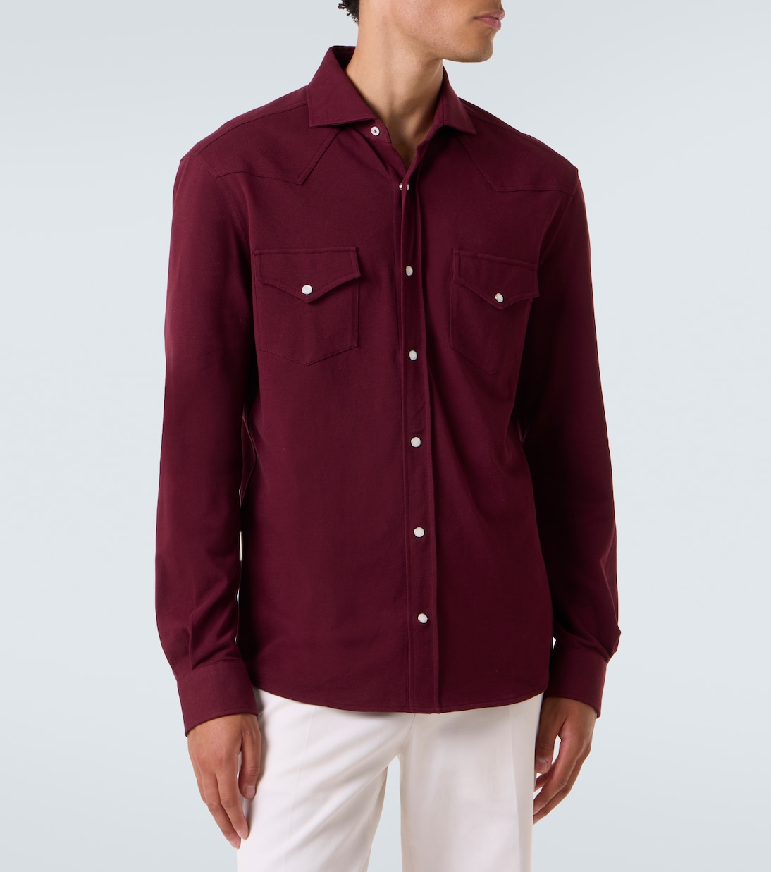 Cotton piqué Western shirt | Brunello Cucinelli