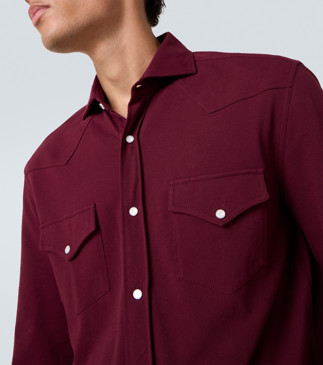 Cotton piqué Western shirt | Brunello Cucinelli