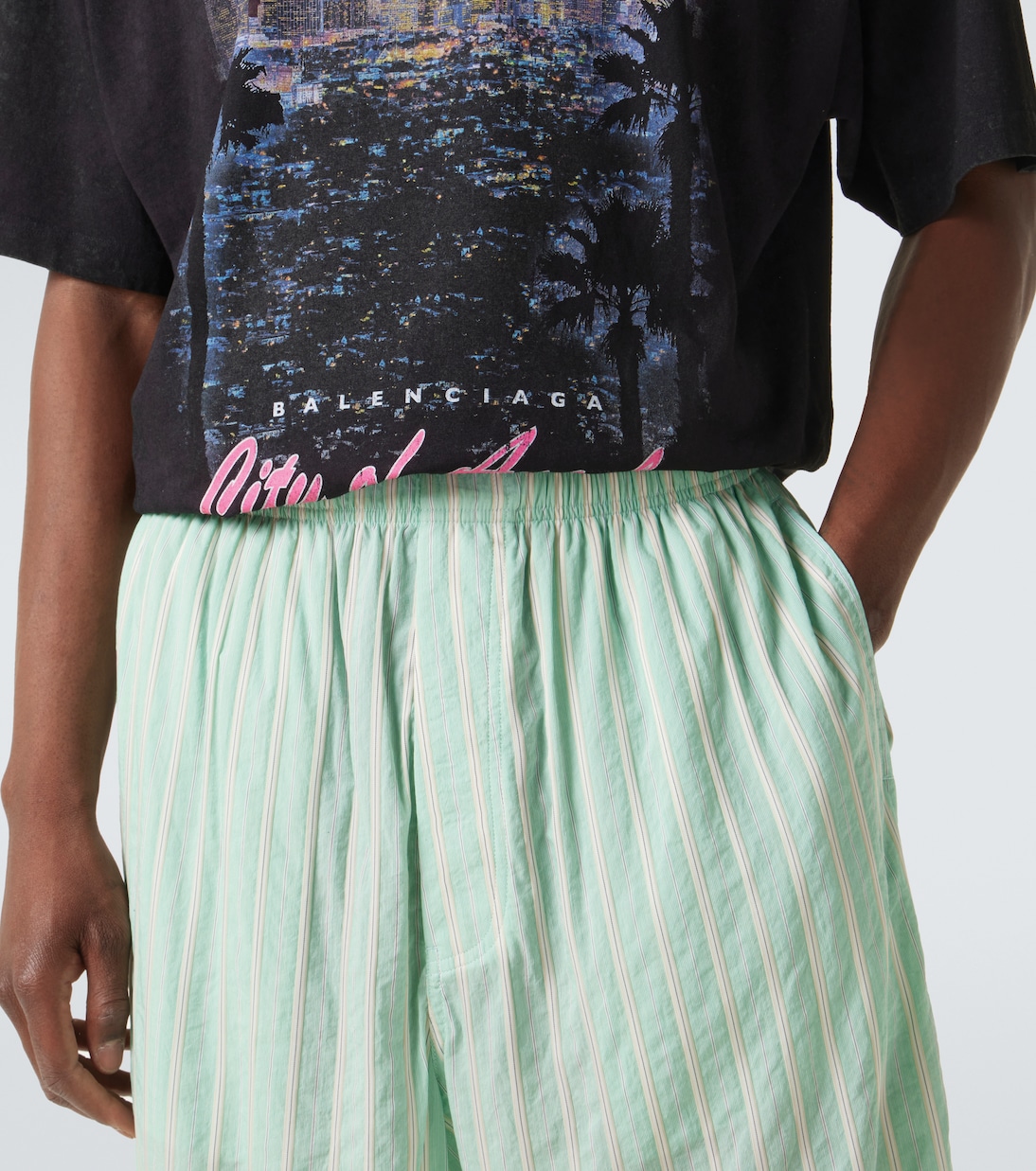 Striped mid-rise pajama pants | Balenciaga