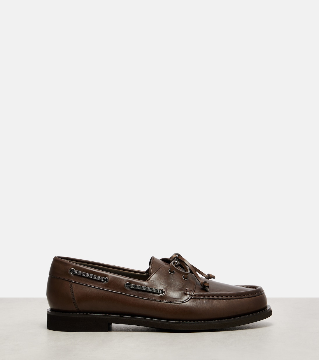 Chaussures bateau Monili en cuir | Brunello Cucinelli