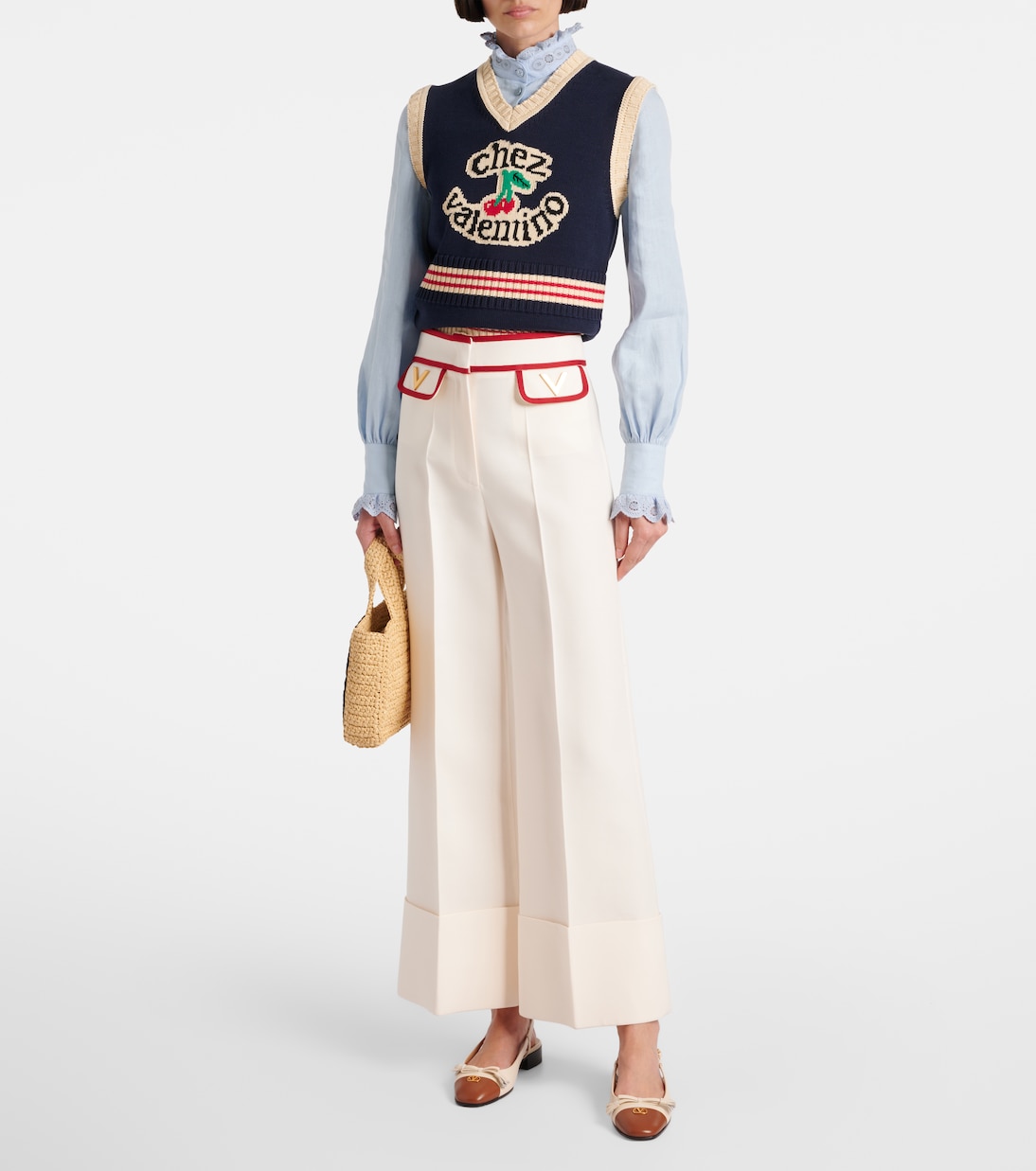 Broderie anglaise linen shirt | Valentino