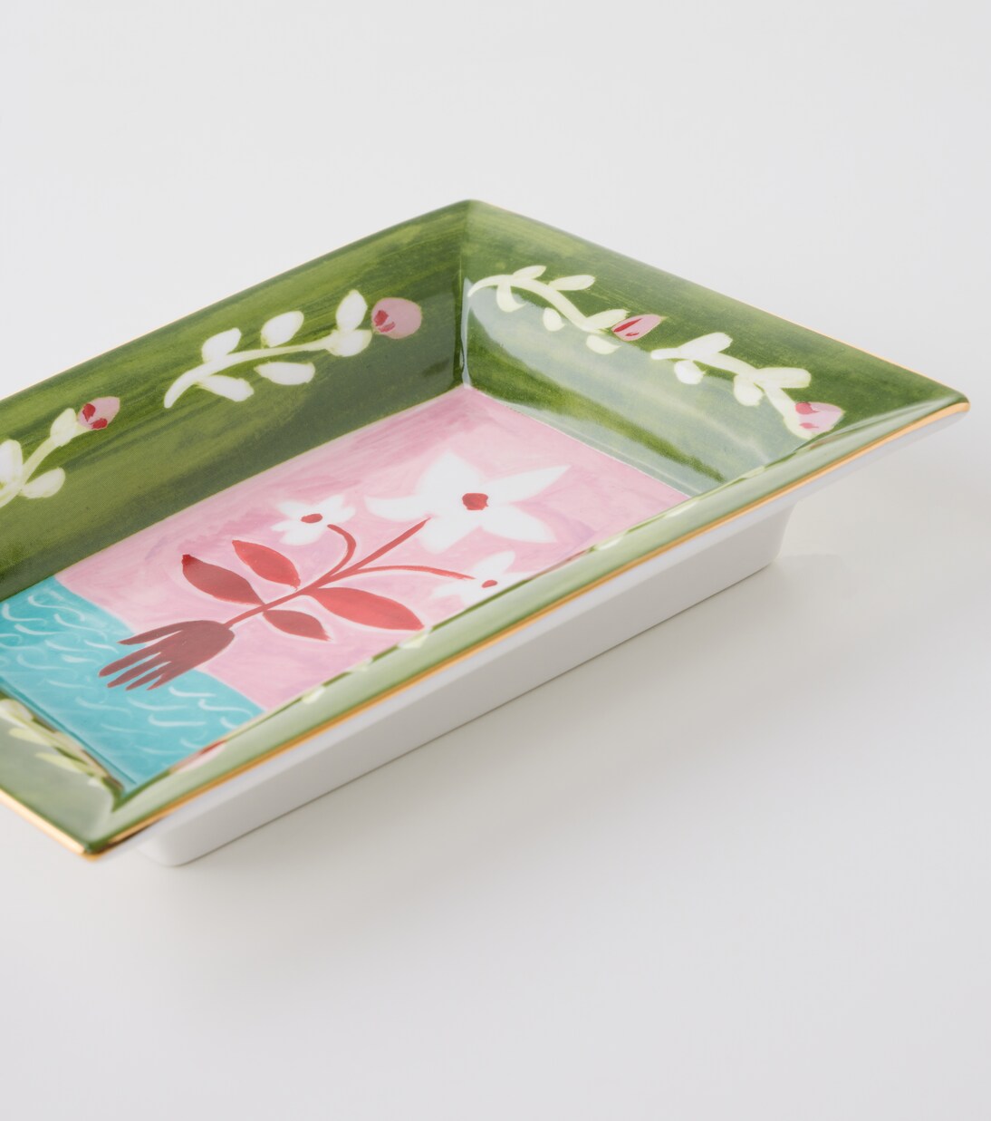 Plateau Fiori Bianchi en porcelaine | Bitossi