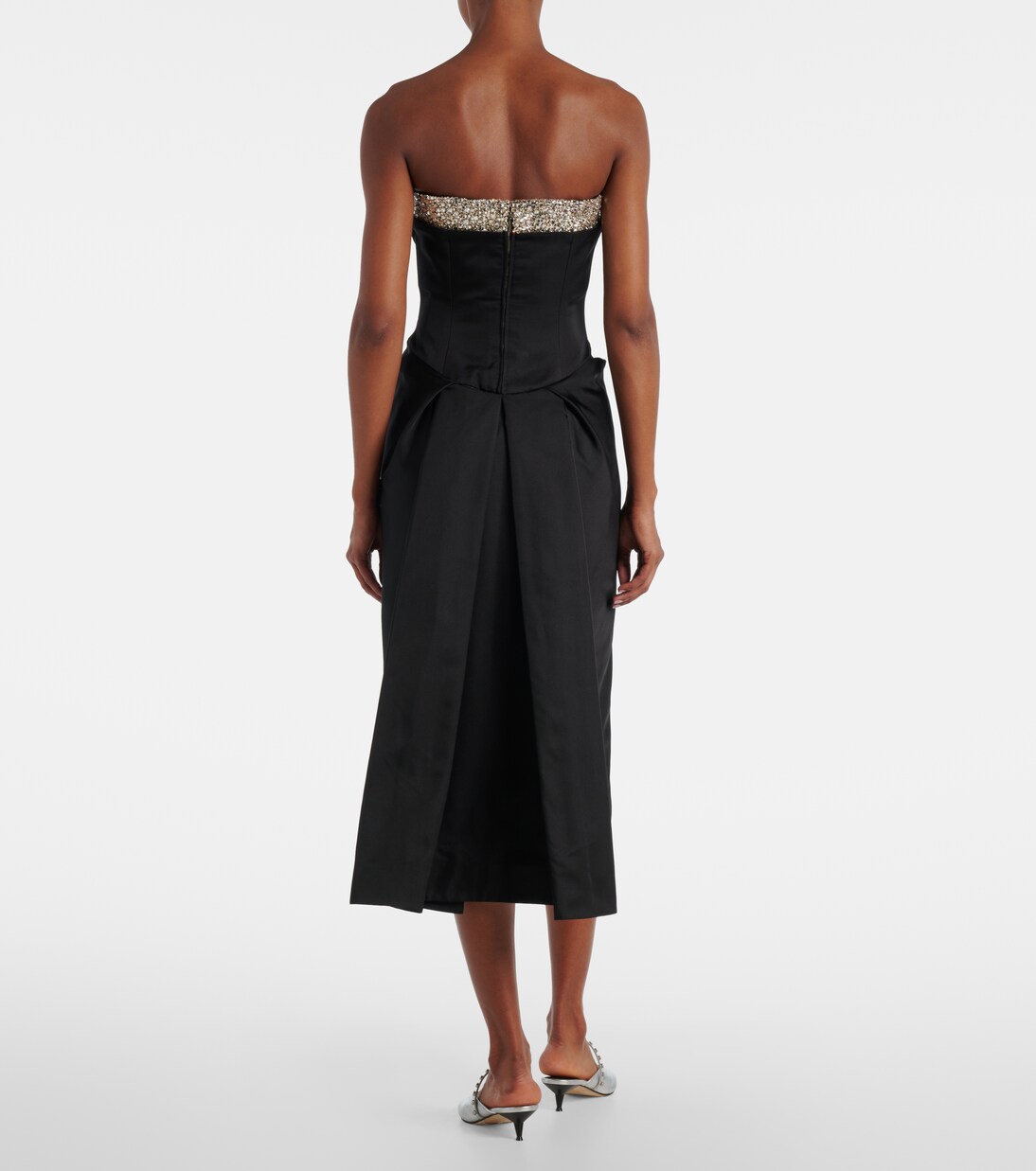 Embellished satin midi dress | McQueen