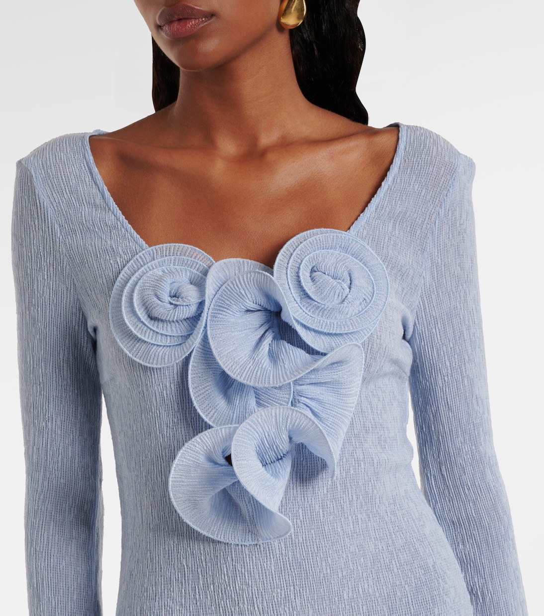Floral-appliqué ruffled maxi dress | Magda Butrym