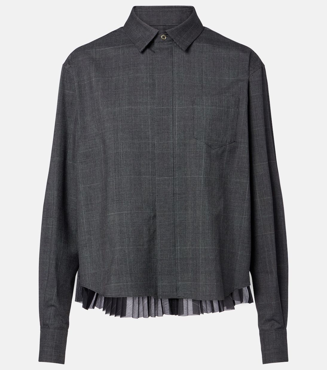 Prince of Wales check wool shirt | Sacai