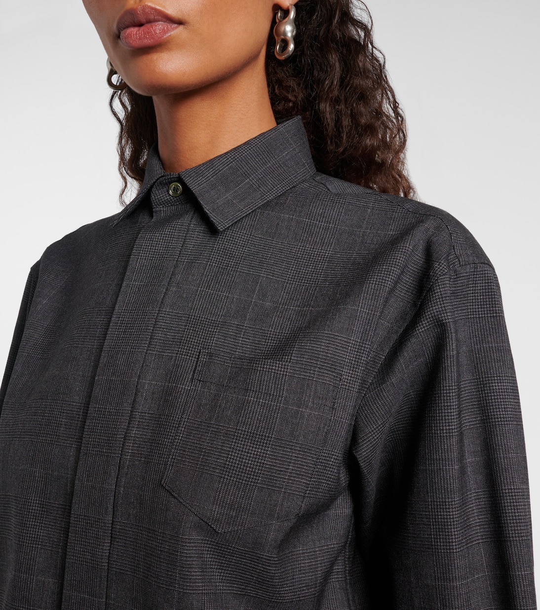 Prince of Wales check wool shirt | Sacai