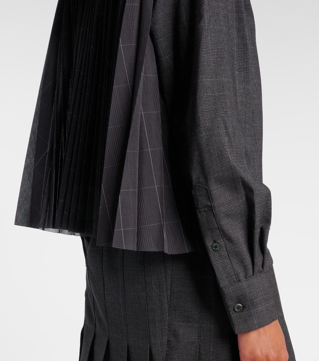 Prince of Wales check wool shirt | Sacai