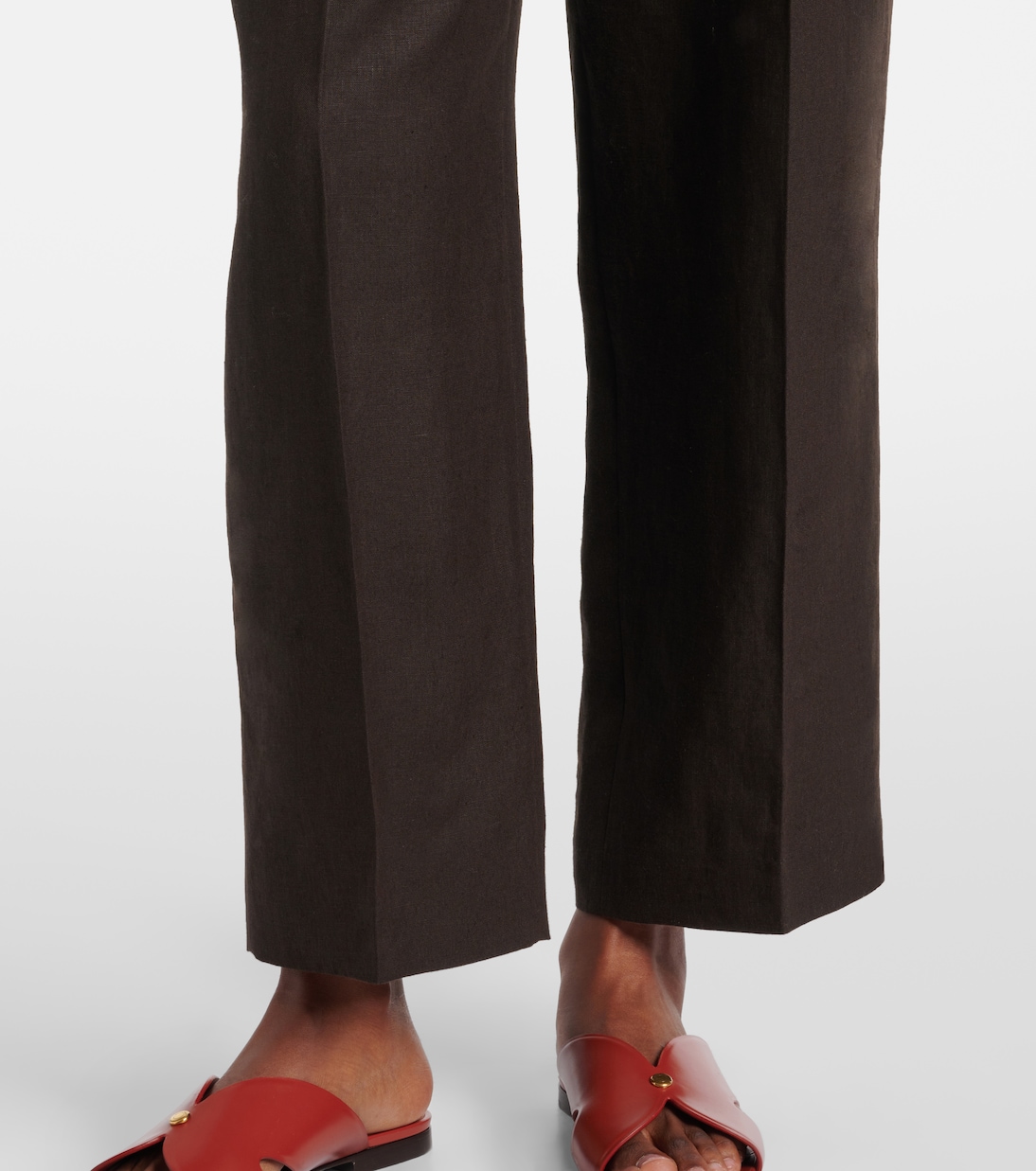 Gerade High-Rise-Hose aus Leinen | Loro Piana