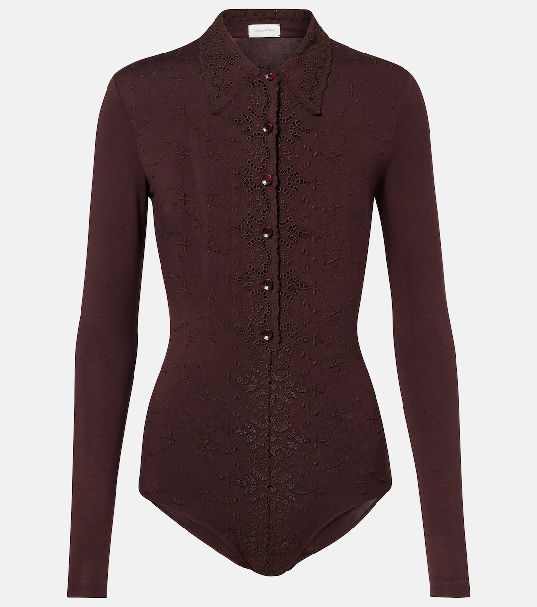 Embroidered cotton-blend bodysuit | Magda Butrym