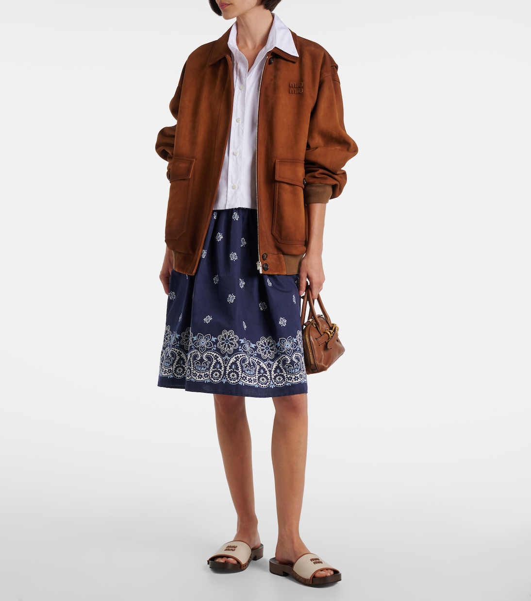 Cotton poplin shirt | Miu Miu