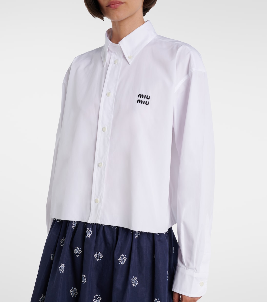 Cotton poplin shirt | Miu Miu