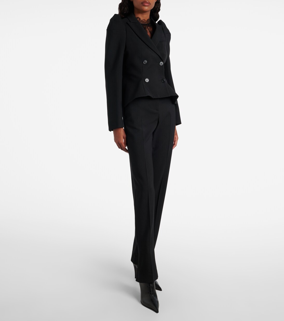 Pantalones de traje de gabardina de lana | McQueen