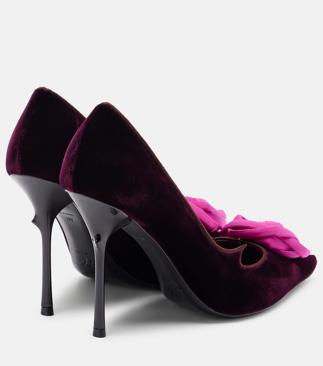 Epine Rose 100 floral velvet pumps | Roger Vivier