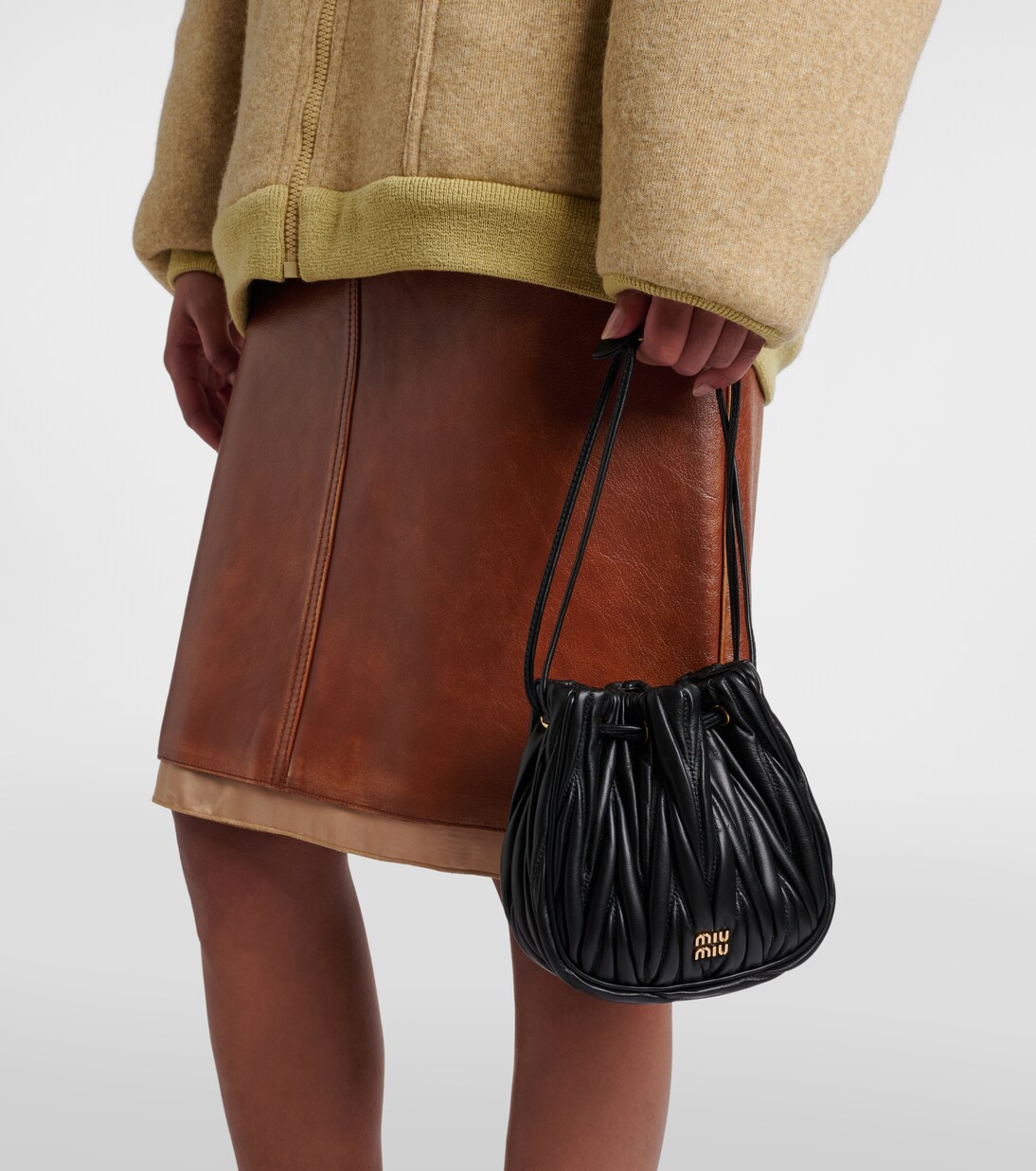 Leather clutch | Miu Miu
