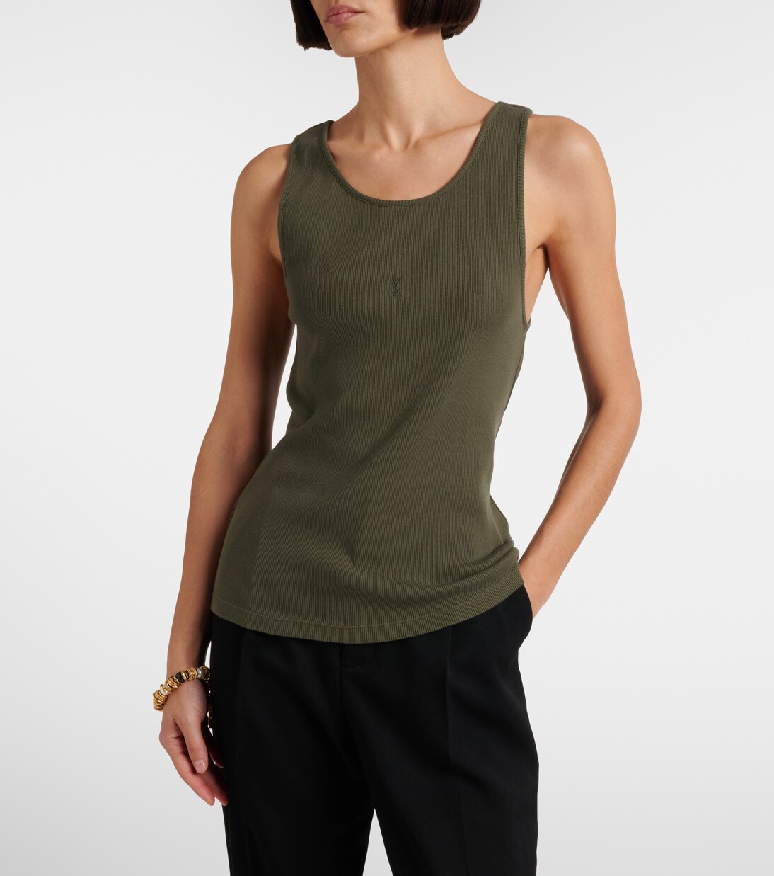 Cassandre cotton jersey tank top | Saint Laurent