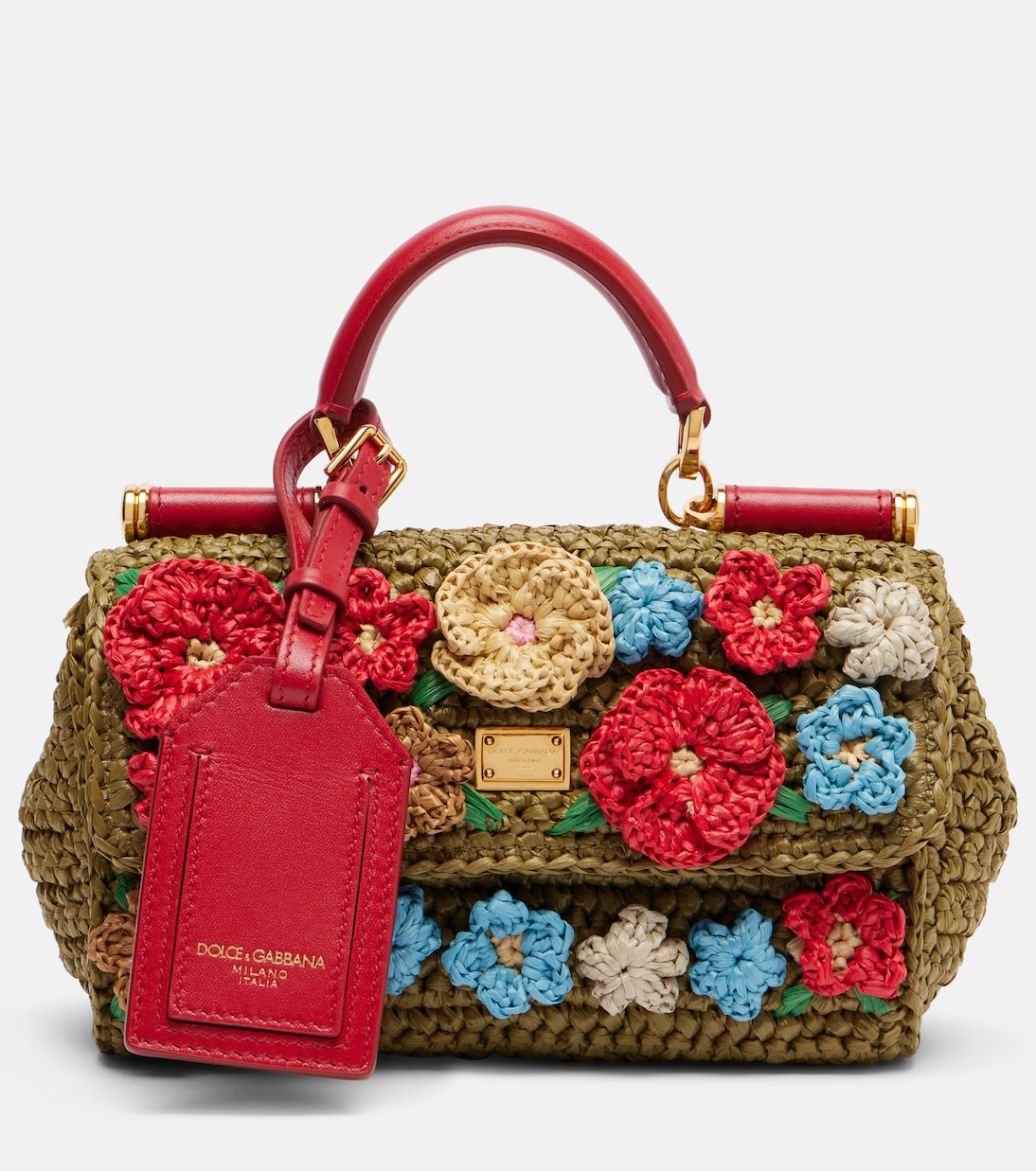 My Sicily Mini raffia-effect top-handle bag | Dolce&Gabbana