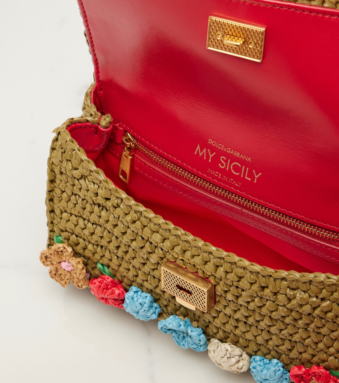 My Sicily Mini raffia-effect top-handle bag | Dolce&Gabbana