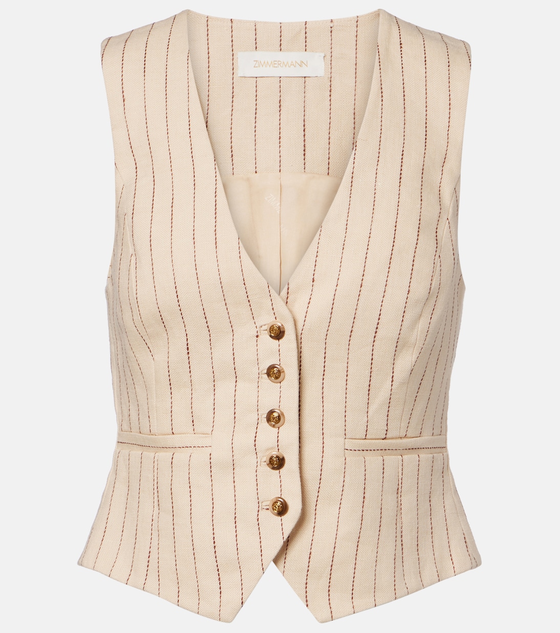 Striped linen vest | Zimmermann