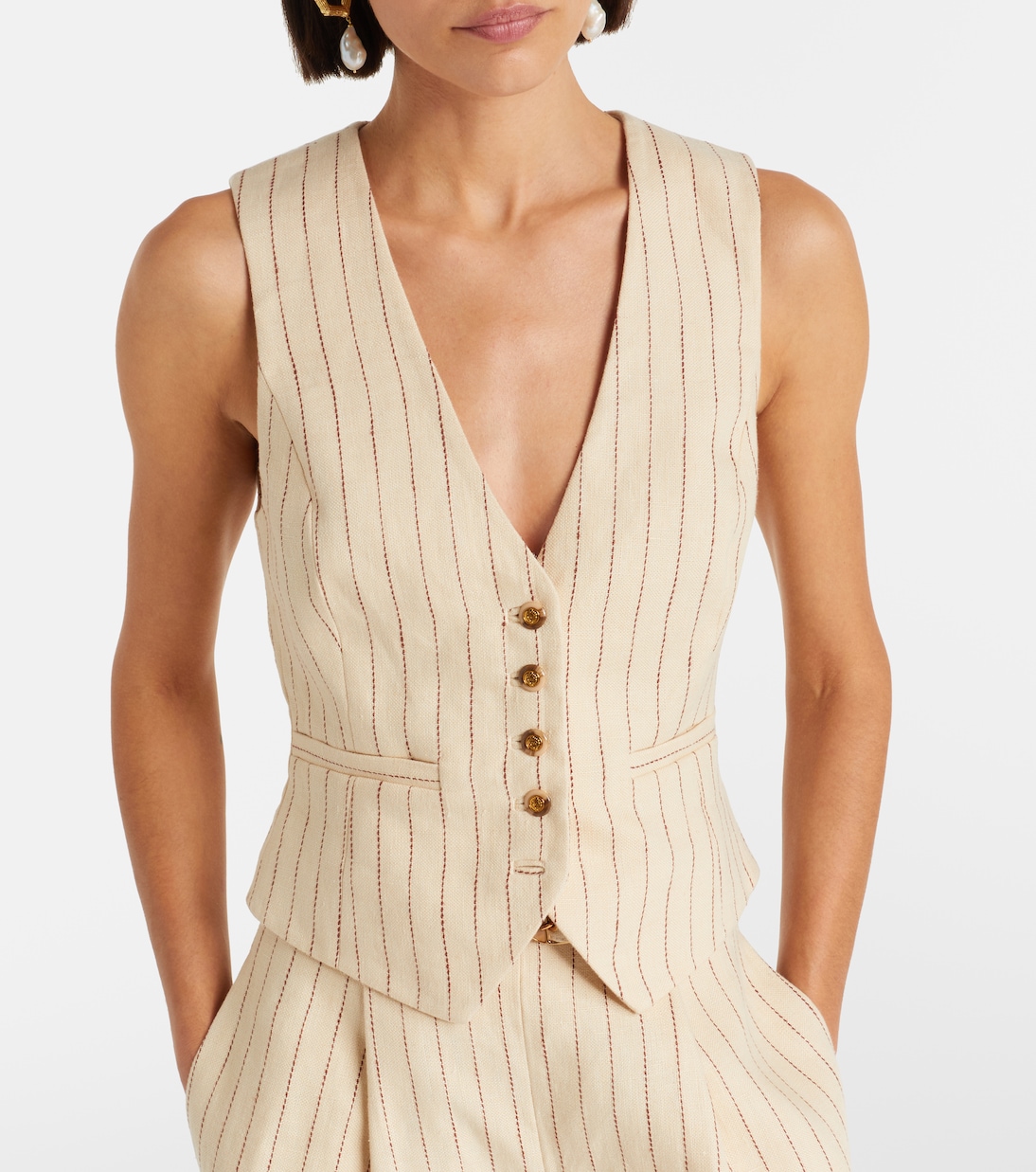 Striped linen vest | Zimmermann
