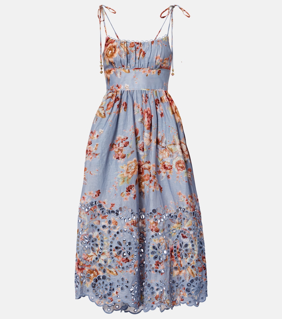 Awaken floral linen midi dress | Zimmermann