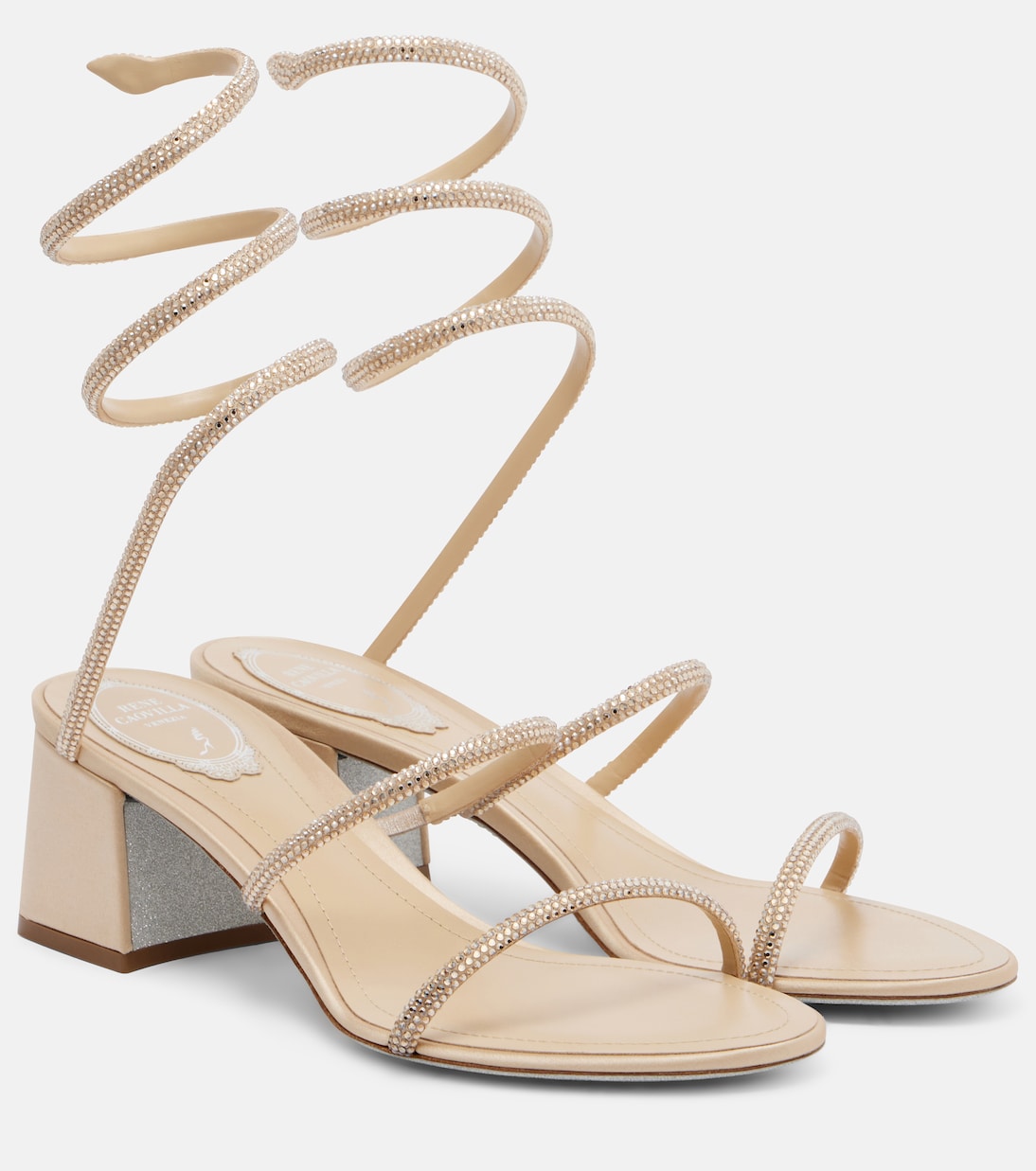 Sandalen Cleo aus Satin mit Kristallen | Rene Caovilla