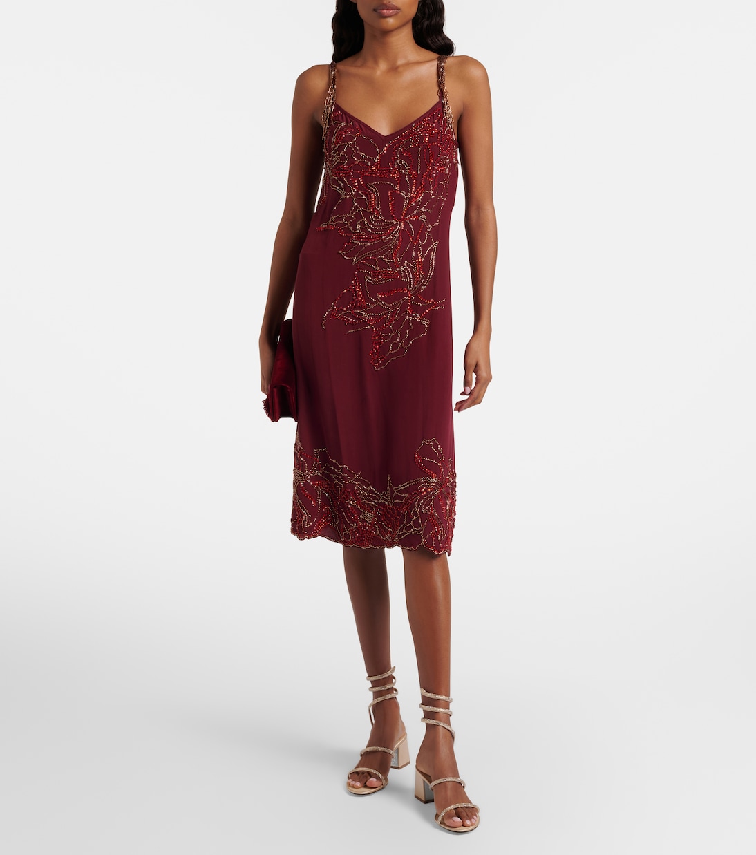 Sandalen Cleo aus Satin mit Kristallen | Rene Caovilla