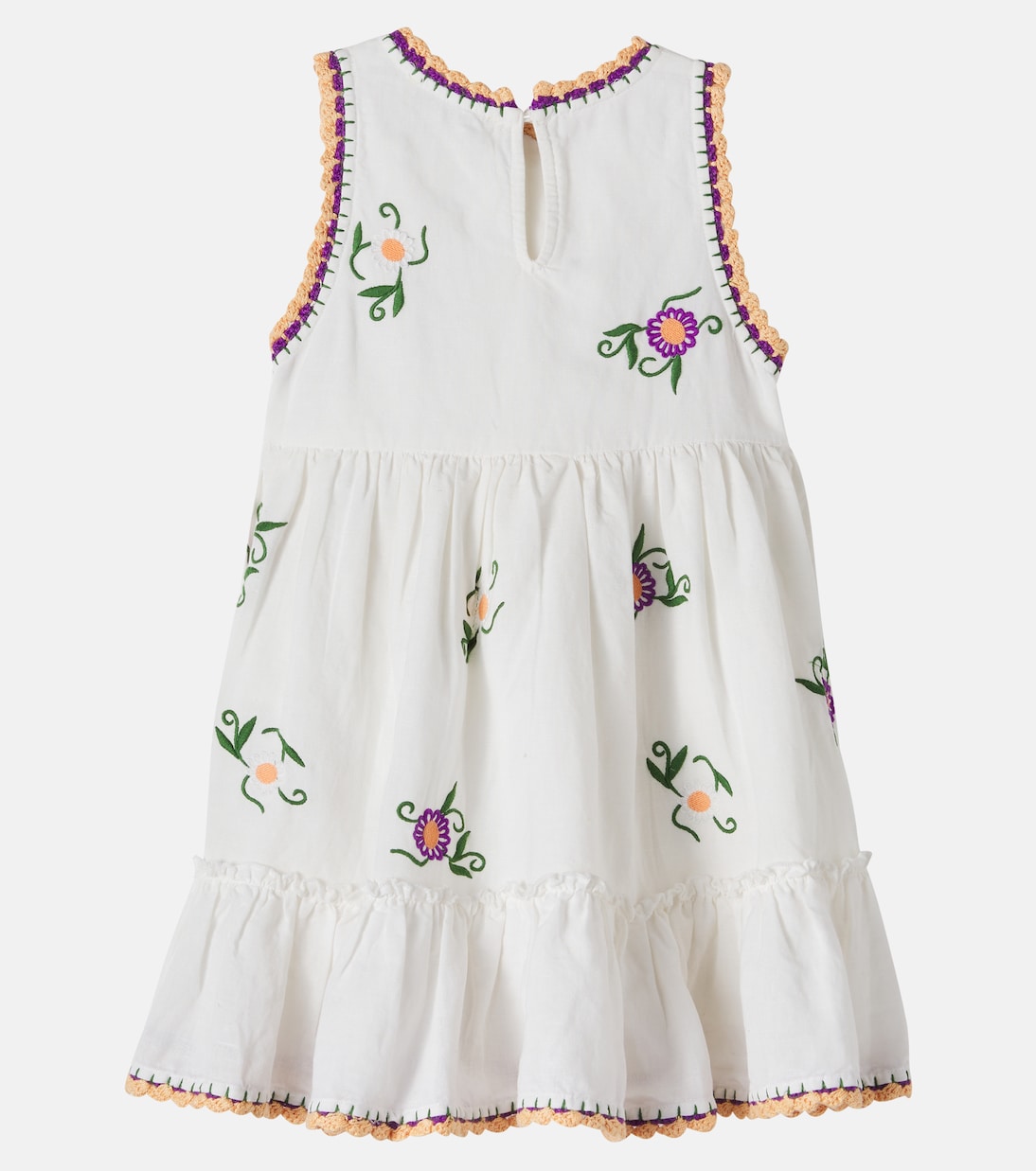 Embroidered linen and cotton dress | Stella McCartney Kids