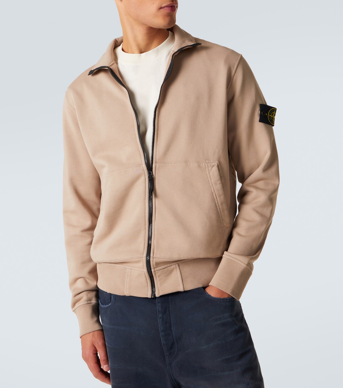 Compass cotton zip-up sweatshirt | Stone Island