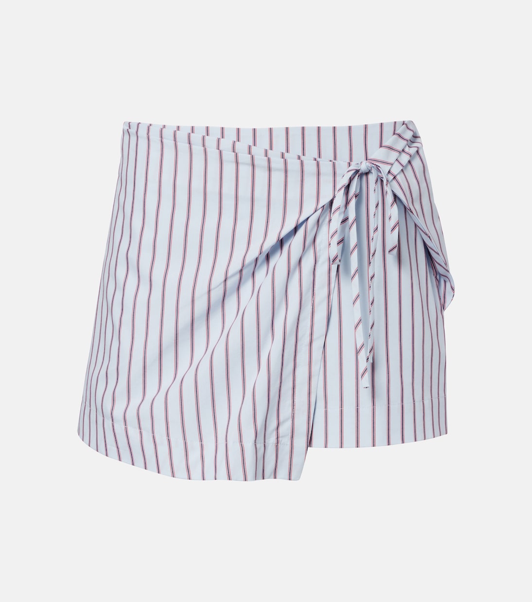 Pinstripe cotton-blend wrap skirt | SIR