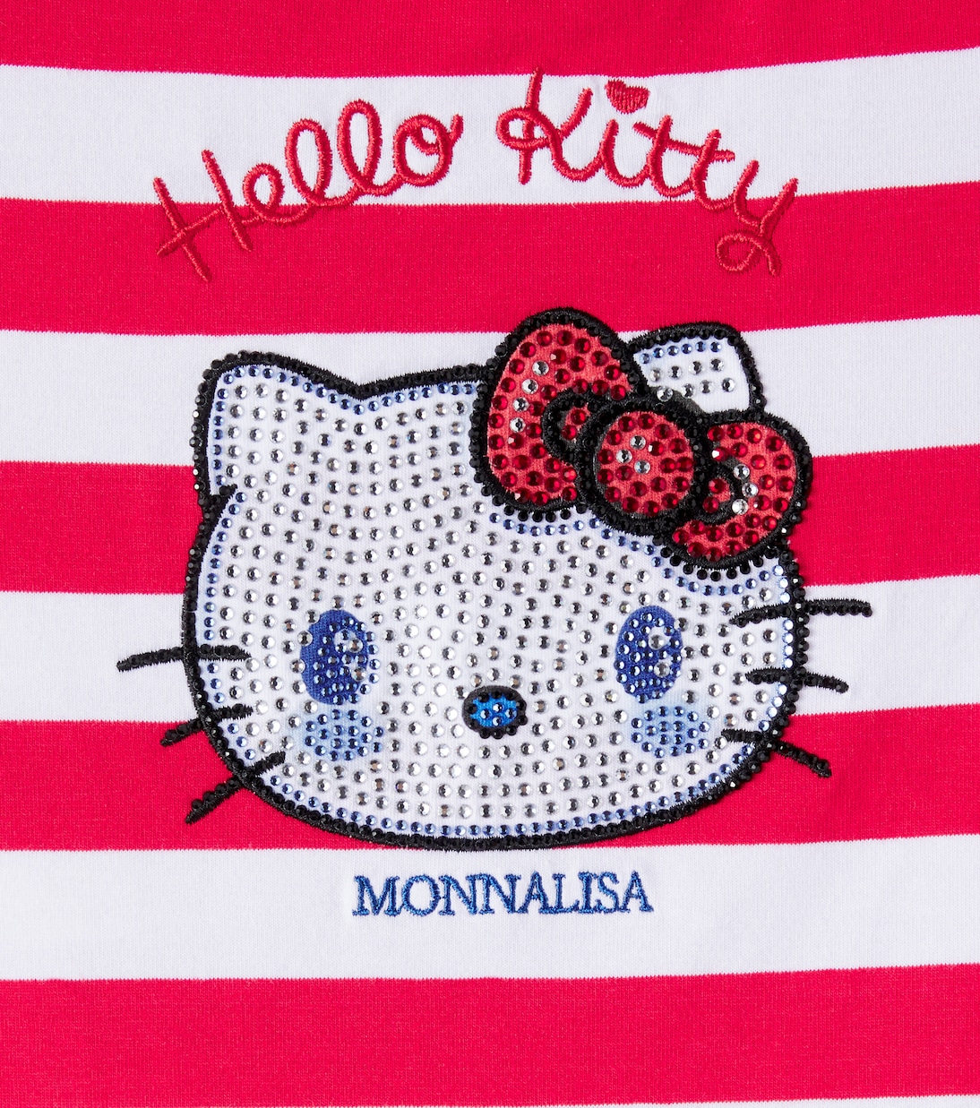x Hello Kitty striped cotton-blend T-shirt | Monnalisa
